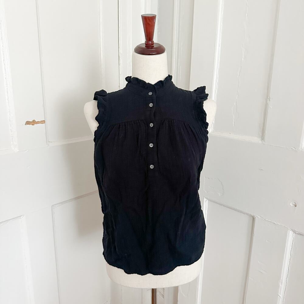 J. Crew Ruffle Mock Neck Button Up Blouse Size XXS